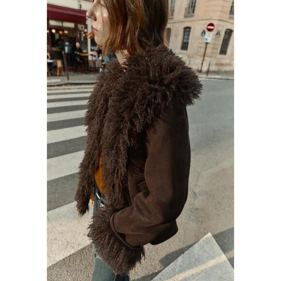 ZARA DOUBLE-FACED FAUX FUR JACKET - Picture 4 of 9